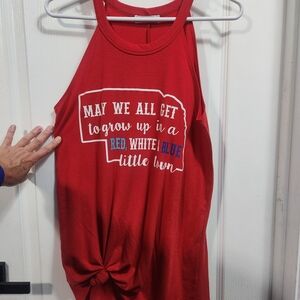 Zenana Outfitters Red Patriotic Graphic Tank Top